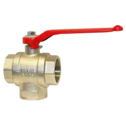 Economy Brass Ball Valve 3 Way Diverter 180 degrees operation