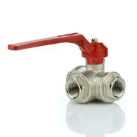 Brass Ball Valve Screwed 3 Way - 2