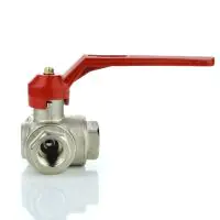Brass Ball Valve Screwed 3 Way - 1