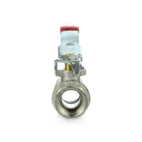 Brass Ball Valve with Red Locking Lever - NPT - 1