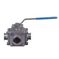 Mars Ball Valve Series 36SN 3 Way Hygienic Direct Mount Tri-Clamp - 1