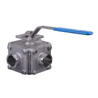 Mars Ball Valve Series 36SN 3 Way Hygienic Direct Mount Tri-Clamp - 2