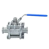 Economy Sanitary 3 Piece Manual Ball Valve - Clamp End - 0