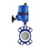 Electric Actuated Wafer Pattern Butterfly Valve - PTFE Lined - 2