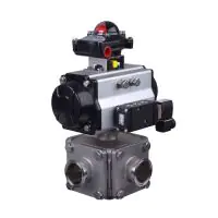 Pneumatic Actuated Series 36SN 3 Way Hygienic Ball Valve - 3