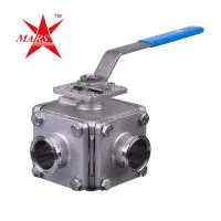 Mars Ball Valve Series 36SN 3 Way Hygienic Direct Mount OD Weld End - 0