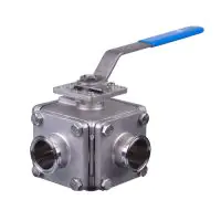 Mars Ball Valve Series 36SN 3 Way Hygienic Direct Mount OD Weld End - 1