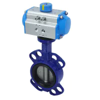 Economy Pneumatic Actuated NBR Lined Wafer Pattern Butterfly Valve - 1