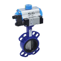 Economy Pneumatic Actuated NBR Lined Wafer Pattern Butterfly Valve - 4