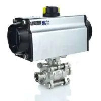 Economy Pneumatic Actuated Sanitary Ball Valve - Clamp Ends - 1