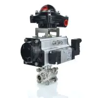 Economy Pneumatic Actuated Sanitary Ball Valve - Clamp Ends - 4