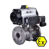 ATEX 90D Pneumatic Actuated PN16 Ball Valve - 1