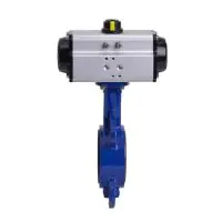 Pneumatic Actuated Wafer Pattern Butterfly Valve - FKM Lined - 2