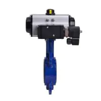 Pneumatic Actuated Wafer Pattern Butterfly Valve - FKM Lined - 3