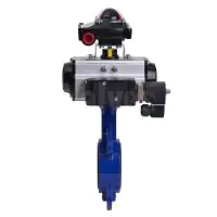 Pneumatic Actuated Wafer Pattern Butterfly Valve - FKM Lined - 5
