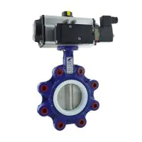 Pneumatic Actuated Lugged PN16 Butterfly Valve - PTFE Lined - 1