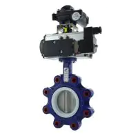 Pneumatic Actuated Lugged PN16 Butterfly Valve - PTFE Lined - 3
