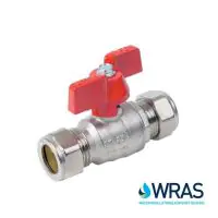 Brass Ball Valve Compression End with Butterfly Handle - 0
