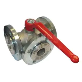 Brass Ball Valve Flanged 3 Way