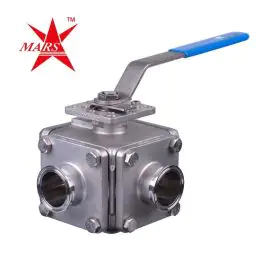 Mars Ball Valve Series 36SN 3 Way Hygienic Direct Mount OD Weld End