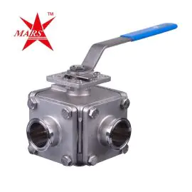 Mars Ball Valve Series 36SN 3 Way Hygienic Direct Mount Tri-Clamp