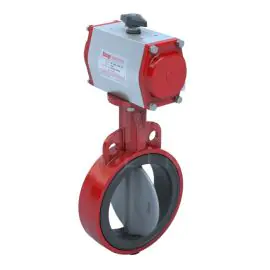 Pneumatic Actuated Bray Series 30 Wafer Buttefly Valve - Nylon Coated Ductile Iron Disc