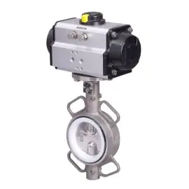 Pneumatic Actuated Butterfly Valve Stainless Steel Wafer Pattern