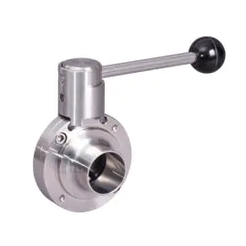 Hygienic Manual Weld End Butterfly Valve with Pull Handle