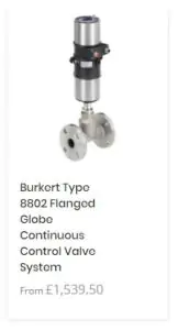 Burkert Type 8802 Flanged Globe Continuous Control Valve System