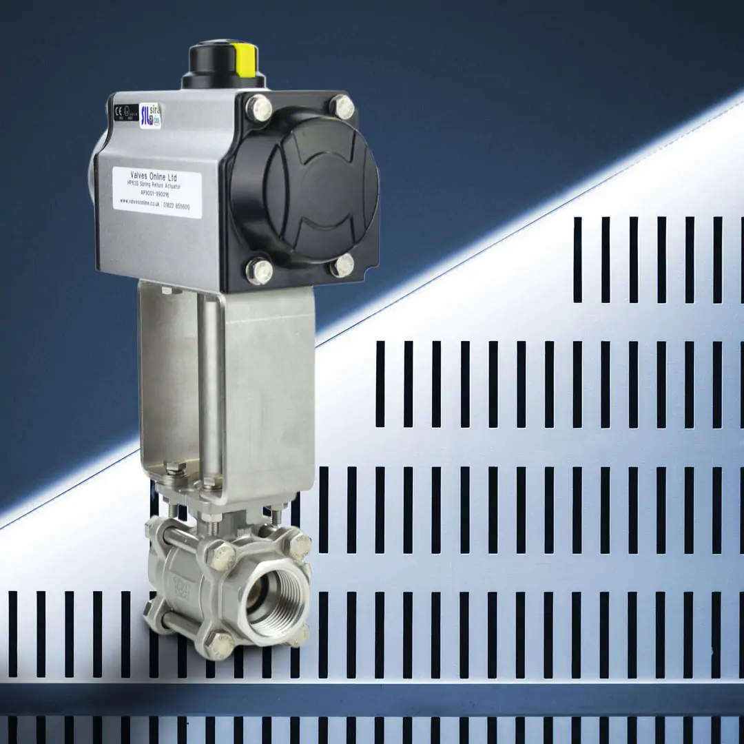 Stainless steel actuated steam ball valve