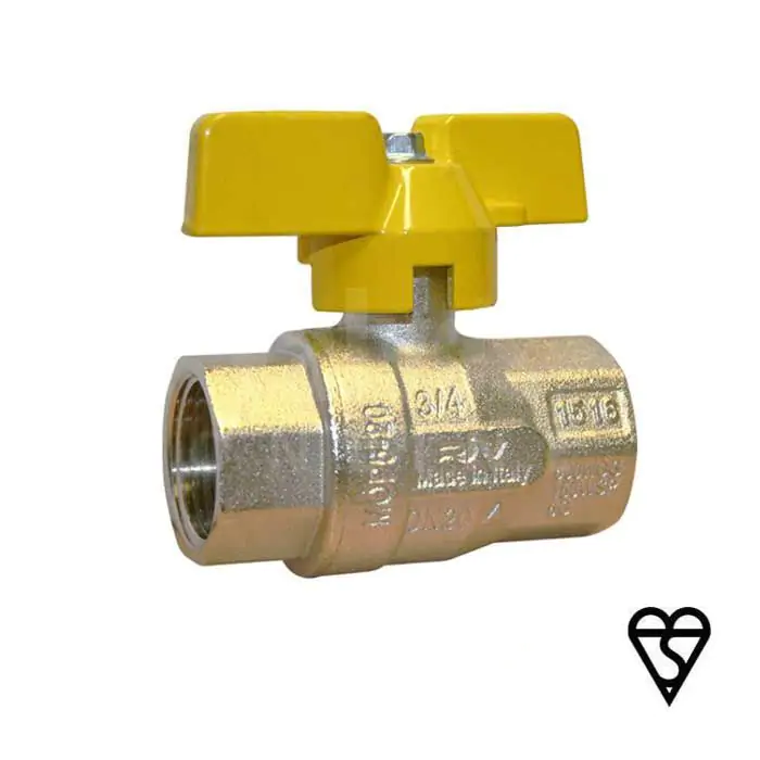 Brass Ball Valve BSI Gas Approved Butterfly Handle