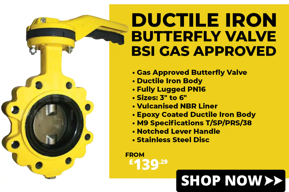 Ductile Iron Butterfly Valves Gas Approved