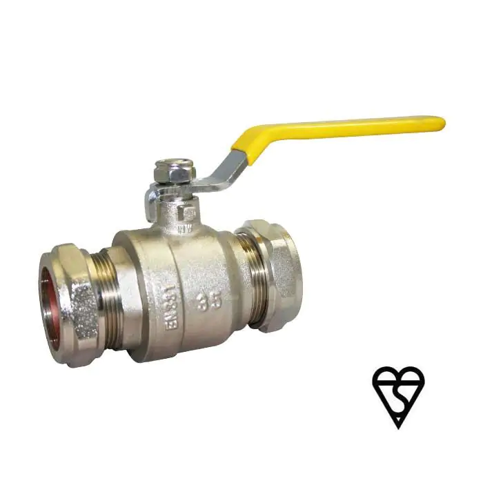 Gas Approved Compression End Brass Ball Valve