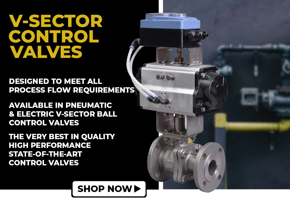 V-sector control valves