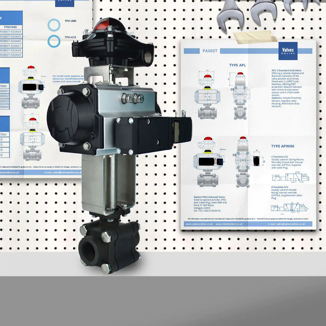Actuated Carbon Steel Ball Valve with Solenoid and Switchbox