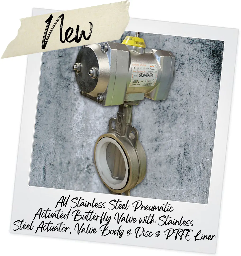 All Stainless Steel Pneumatic Actuated Butterfly Valve