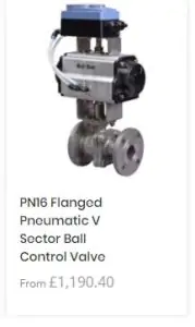 PN16 Flanged Pneumatic V Sector Ball Control Valve