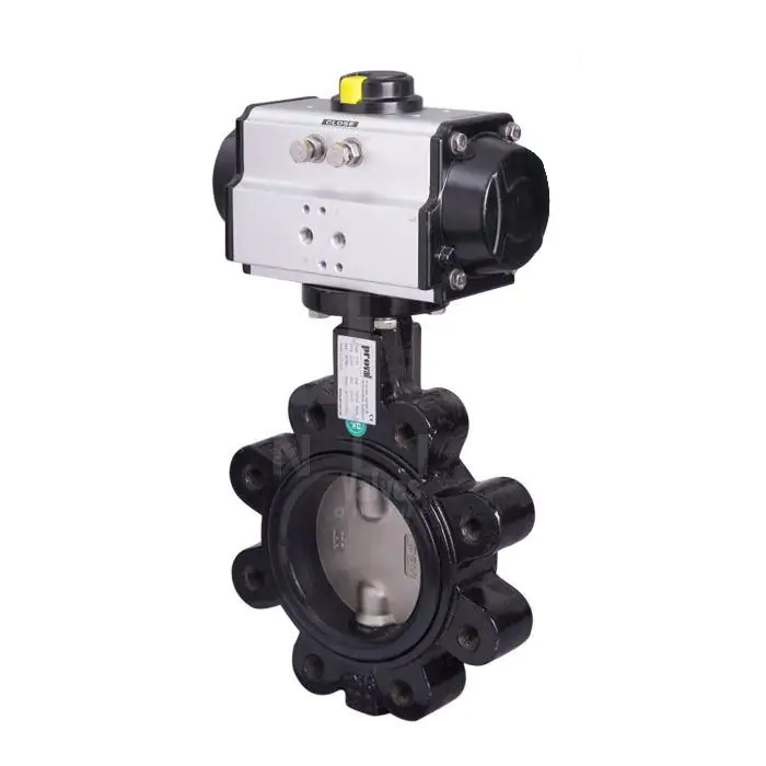 Economy Pneumatic Actuated Butterfly Valve Lugged PN16